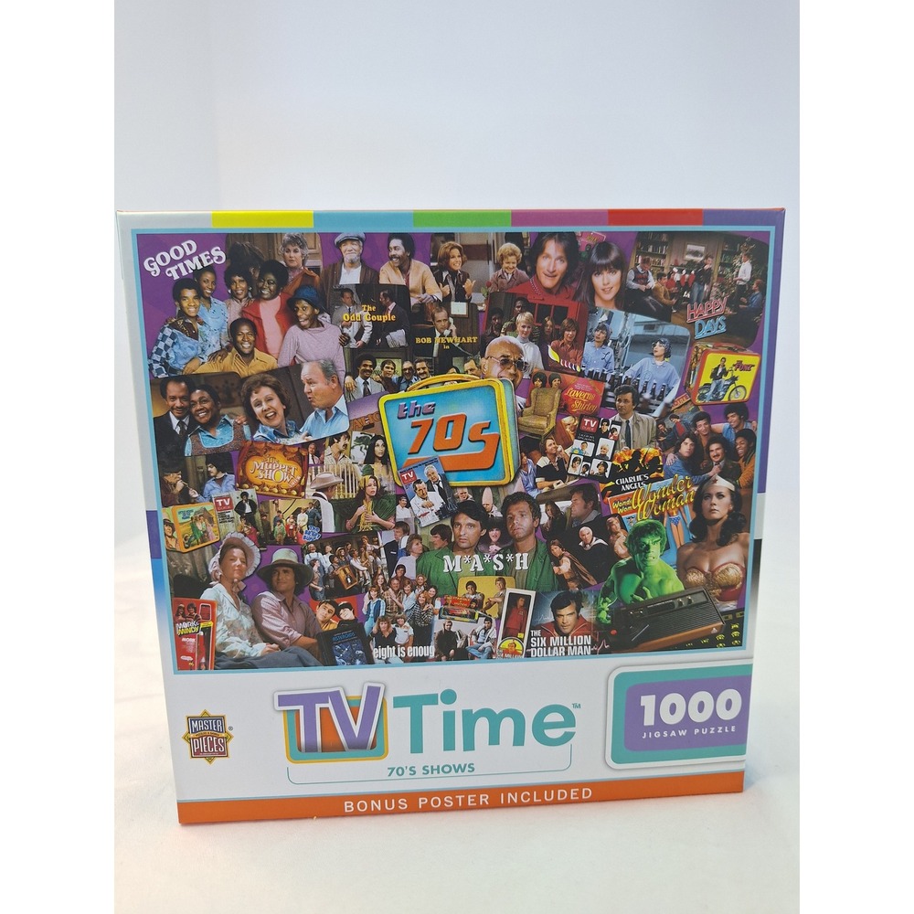 MasterPieces TV Time 70's Shows 1000 Piece Jigsaw Puzzle Retro Collage 52103